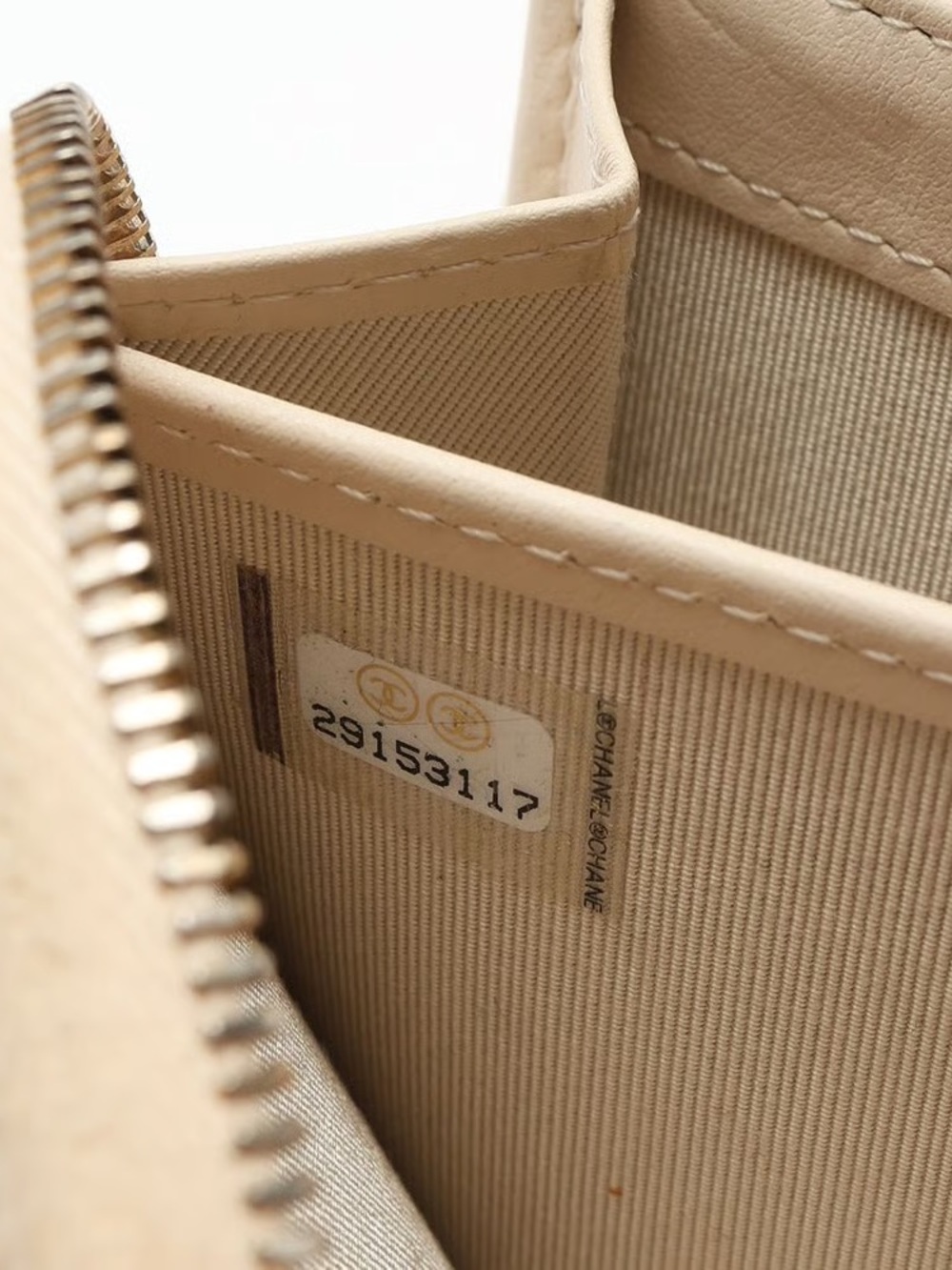 Chanel Coco Mark Caviar Long Wallet in Beige - Picture 9 of 9